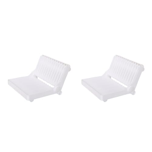 SOLUSTRE 2 Stck. Gestelle Küchenzubehör über dem Abtropfgestell der Spüle Lagerung Kitchen Shelf Stand Kitchen Utensil Holder Abtropfgestell für Geschirr Schüsselgestell Plastik Weiß von SOLUSTRE