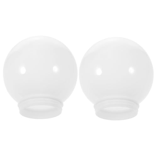 SOLUSTRE 2 Stück Acryl Lampenschirme Kugelform Ø Ersatz Lampenschirm für Außen Wandlampe Deckenleuchte Gartenlicht Leicht Einfach zu Montieren Schützender Lichtdiffusor von SOLUSTRE