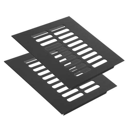 SOLUSTRE 2 Stück Aluminium Lüftungsgitter für Schrank Schuhschrank und Kleiderschrank Rechteckige Belüftungsabdeckung aus Korrosionsbeständigem Aluminiumlegierung Optimale Luftzirkulation von SOLUSTRE