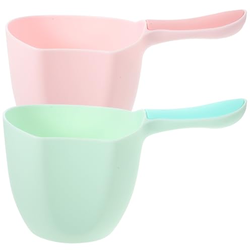 SOLUSTRE 2 Stück Badewasserschaufel Ergonomisch Großer Haushaltswasserschöpfer mit Griff Vielseitig für Sauna Dusche Küche Obstwäsche Garten Geeignet von SOLUSTRE