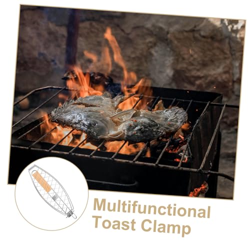 SOLUSTRE 2 Stück Bbq Fischgrill Faltbarer Grillkorb Hand Fischgrillkorb Outdoor Bbq Netzkorb Mit Griff Grillkorb Für Barbecue Grill Fischwerkzeuge Silber von SOLUSTRE