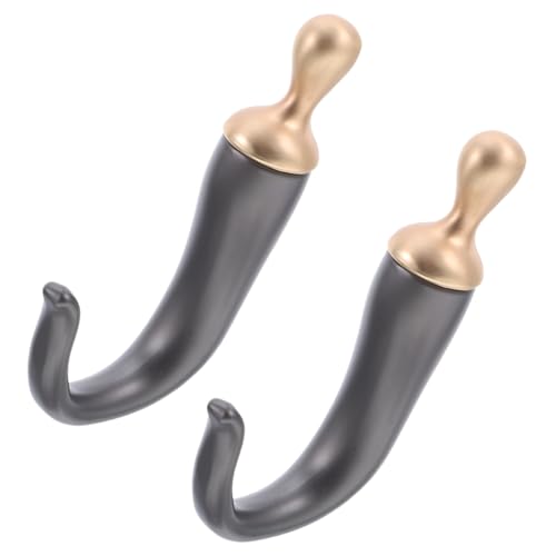 SOLUSTRE 2 Stück Chili-form Wandhaken aus Zinklegierung Stabile Garderobenhaken für Küche Bad Flur Dekorative Metall Kleiderhaken Vielseitig Nutzbar als Handtuch Schlüsselhalter von SOLUSTRE