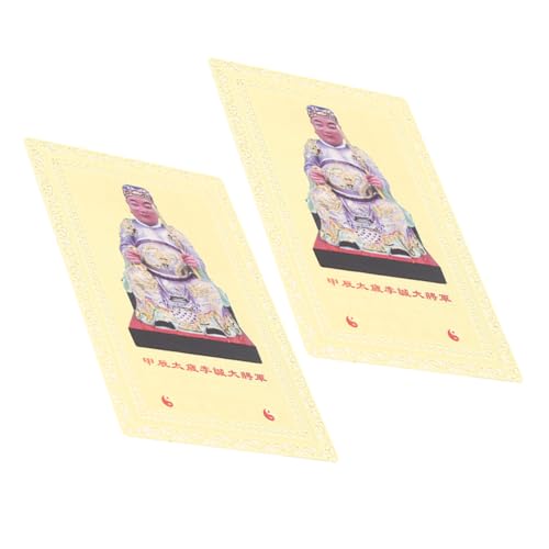 SOLUSTRE 2 Stück Chinese Style Amulettkarten Taisui Schutz Glückskarten Feng Shui Amulett Leicht Tragbar Kompakt Für Geldbeutel Taschen Notizbücher Geeignet Jahr von SOLUSTRE