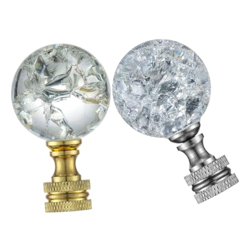 SOLUSTRE 2 Stück Dekorativer Lampenaufsatz Klarem Crackle glas mit Metallbasis in Gold und Silber Geeignet für Tisch Stehlampen Einfache Montage Langlebiges Material Eleganter Lampenknopf SOLUSTRE 2 Stück Dekorativer Lampenaufsatz Klarem Crackle glas mit Metallbasis in Gold und Silber Geeignet für Tisch Stehlampen Einfache Montage Langlebiges Material Eleganter Lampenknopf von SOLUSTRE