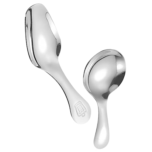 SOLUSTRE 2 Stück Dessertlöffel Multifunktionale Puddinglöffel für Eiscreme Desserts Tee und Rostfrei Leicht zu Reinigen für Haushalt Geeignet von SOLUSTRE