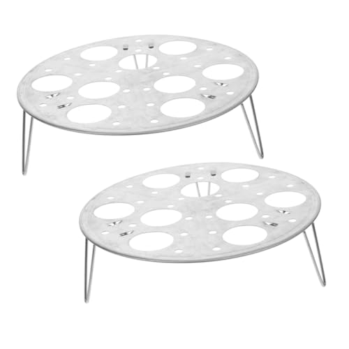 SOLUSTRE 2 Stück Edelstahl Eier Dampfgestell mit Hohem Fuß Vielseitiges Rundes Dampfeinsatz Kochständer für Töpfe Spülmaschinenfestes Multi hole Egg Rack für Gleichmäßiges Garen von SOLUSTRE