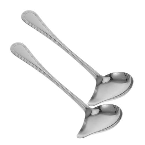 SOLUSTRE 2 Stück Edelstahl Soßenlöffel mit Entenmaul Design Fettabscheider Langlebig Vielseitig für Suppen Bratensoßen Hot Pot Präzise Portionierung Öltrennung für Gesunde Mahlzeiten von SOLUSTRE