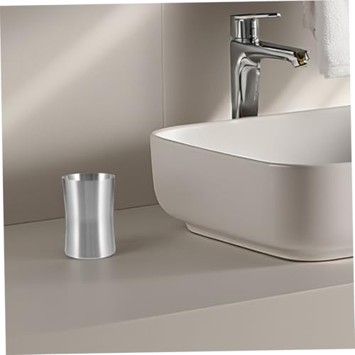 SOLUSTRE 2 Stück Edelstahl Zahnputzbecher Bruchsichere Mundspülbecher Kompakte Reisebecher für Badezimmer und Unterwegs Hygienische Trinkbecher mit Praktischem Design für Zahnpasta und von SOLUSTRE