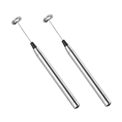 SOLUSTRE 2 Stück Elektrischer Milchaufschäumer Handheld Mini Milchschäumer für Latte Cappuccino und Heiße Tragbarer Mixer für Zuhause und Unterwegs Kabelloses Design Leicht und Kompakt von SOLUSTRE