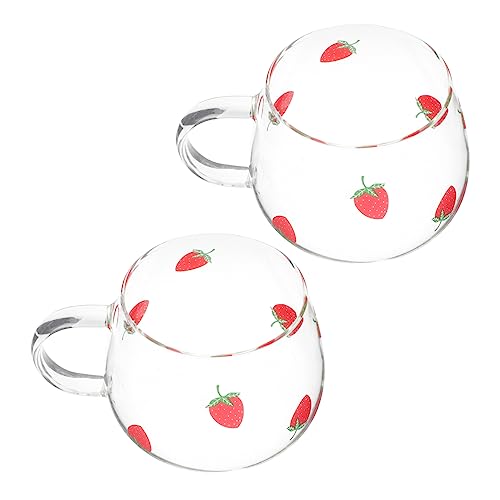 SOLUSTRE 2 Stück Erdbeerbecher aus Glas Tasse mit Erdbeermuster Party Stroh Wassergläser getranke kühlen the office mug saftglas lemonade coffee pot Milchbecher aus Glas Milchbehälter SOLUSTRE 2 Stück Erdbeerbecher aus Glas Tasse mit Erdbeermuster Party Stroh Wassergläser getranke kühlen the office mug saftglas lemonade coffee pot Milchbecher aus Glas Milchbehälter von SOLUSTRE