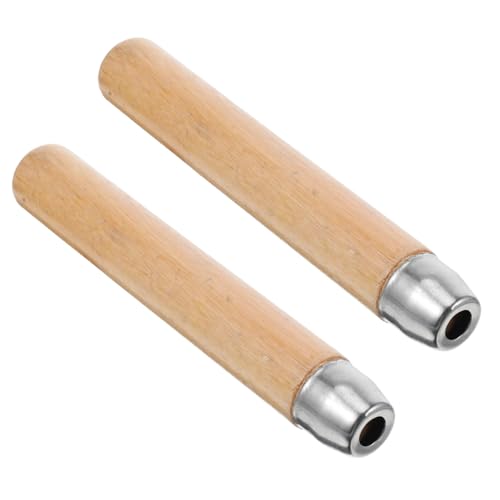SOLUSTRE 2 Stück Ergonomischer Ersatzgriff aus Massivem Holz mit Durchmesser für Holzhandwerk Stabile Handhabung Einfache Montage von SOLUSTRE
