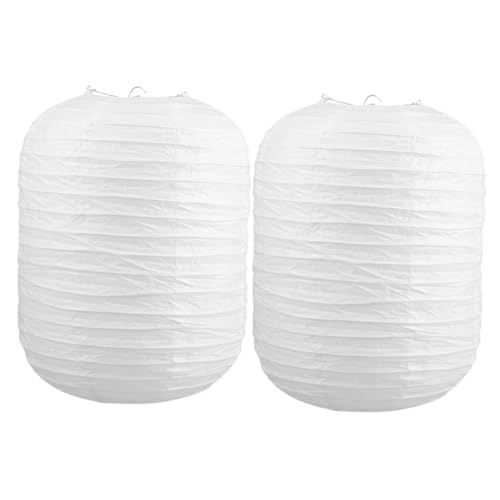 SOLUSTRE 2 Stück Faltbare Papierlampenschirme Weiß Lampenschirm für Pendelleuchte Lichtstreuend Schmutzabweisend Minimalistisches Design Einfache Montage Wohn und Schlafzimmerdeko von SOLUSTRE