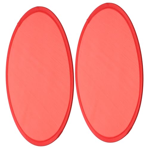 SOLUSTRE 2 Stück Faltbare Runde Handventilatoren Tragbare Fans für Sommer Tanz und Hochzeitsdekoration Leichte Handheld Fans Rot von SOLUSTRE