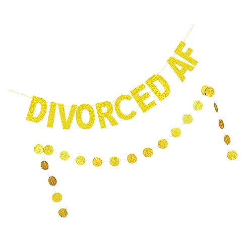 SOLUSTRE 2 Stück Glitzerndes Divorced Party Banner Teilig aus Goldfarbenem Glitzerpapier Wanddeko für Geschiedene und Single Feiern Langlebiges Dekorationsmaterial Punktmuster Banner SOLUSTRE 2 Stück Glitzerndes Divorced Party Banner Teilig aus Goldfarbenem Glitzerpapier Wanddeko für Geschiedene und Single Feiern Langlebiges Dekorationsmaterial Punktmuster Banner von SOLUSTRE