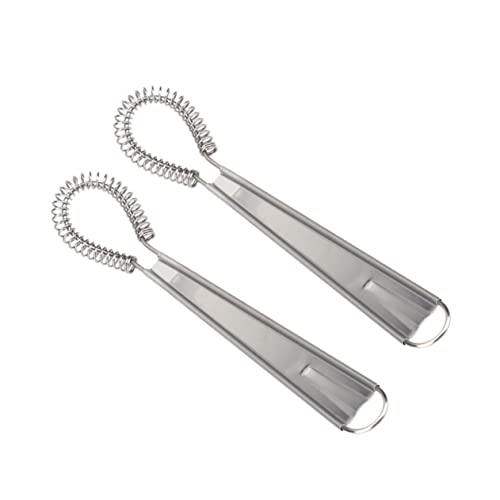 SOLUSTRE 2 Stück Handrührer mit Federmechanik Manueller Eierschläger für Sahne Soßen und Eier Kompakter Handmixer mit Komfortablem Griff Leicht zu Reinigen und Vielseitig Einsetzbar von SOLUSTRE