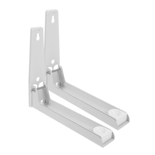 SOLUSTRE 2 Stück Klappbares Mikrowellenregal Wandhalterung Platzsparendes Faltbares Ofenregal für Küchen Teiliges Robustes Metallgestell zur Wandmontage für Effiziente Raumnutzung von SOLUSTRE