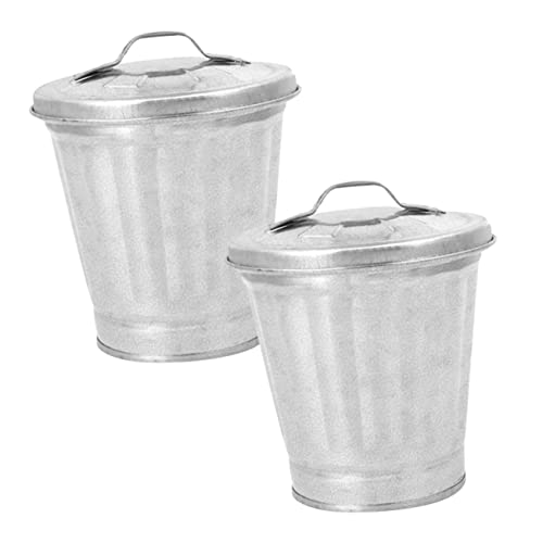 SOLUSTRE 2 Stück Kleine Tischmülleimer mit Deckel Multifunktionale Abfallbehälter aus Verzinktem als Blumenübertopf oder Aufbewahrungsbox für Büro und Zuhause SOLUSTRE 2 Stück Kleine Tischmülleimer mit Deckel Multifunktionale Abfallbehälter aus Verzinktem als Blumenübertopf oder Aufbewahrungsbox für Büro und Zuhause von SOLUSTRE