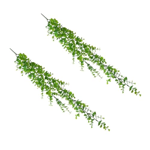 SOLUSTRE 2 Stück Künstliche Eukalyptus Girlande Wetterfeste Kunststoff Dekorationsranke in Grün Realistisch Gestaltete Langlebige Hängepflanze für Innen und Außenbereiche von SOLUSTRE