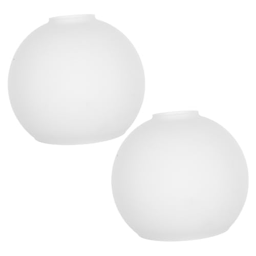 SOLUSTRE 2 Stück Milchglas Lampenschirm Öffnung Glas Lampenschale Kugel Ersatz für Pendel Tischleuchten Universeller Weißer Lampenschirm Glas für Moderne Beleuchtung von SOLUSTRE