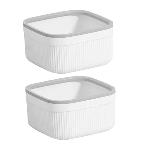 SOLUSTRE 2 Stück Mini Desktop Mülleimer Offener Abfallbehälter ohne Deckel für Schreibtisch und Büro Weißer Kompakter Mülleimer für Badezimmer Wohnzimmer Schlafzimmer von SOLUSTRE