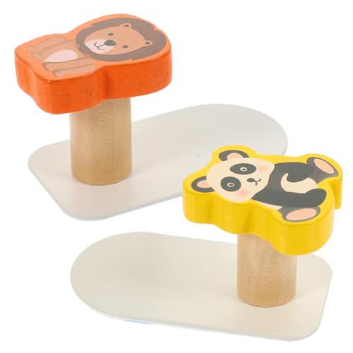 SOLUSTRE 2 Stück Niedliche Tier Wandhaken Selbstklebend Fester Halt ohne Bohren Multifunktionale Garderobenhaken für Handtücher Mäntel Schlüssel für Bad Küche Schlafzimmer Kinderzimmer von SOLUSTRE