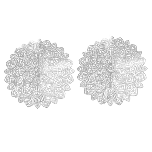 SOLUSTRE 2 Stück Pfauenschwanz Tischset Küchendekor Wärmedämmmatte Party Esszimmer Goldgestempeltes Tischset Abendessen Schutzmatte Tischschutzmatte Geschirrmatte Tischzubehör von SOLUSTRE