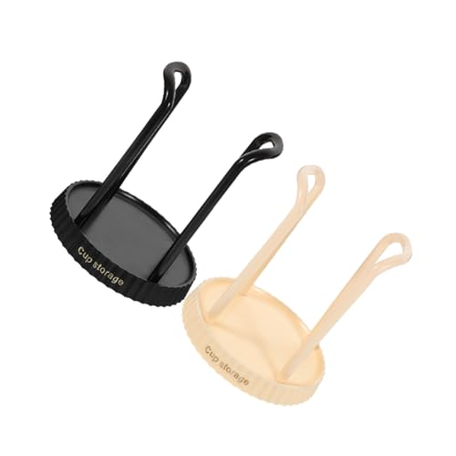 SOLUSTRE 2 Stück Praktischer Papierbecherhalter für Kaffee und Milchtee Stapelbarer Becher Organizer mit Glatten Kanten Geeignet für Bar Büro und Zuhause Stilvolles Creme Kaffeebraunes von SOLUSTRE