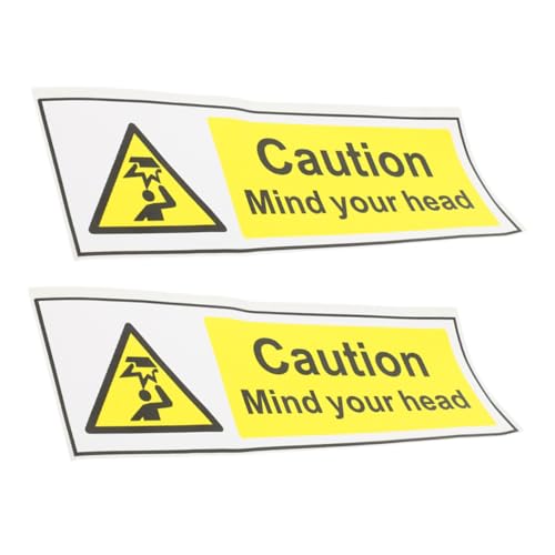 SOLUSTRE 2 Stück Selbstklebendes Warnschild Achten Sie Kopf Teiliges PVC Sicherheitszeichen für Werkstatt Lager Maschinen und Parkplätze SOLUSTRE 2 Stück Selbstklebendes Warnschild Achten Sie Kopf Teiliges PVC Sicherheitszeichen für Werkstatt Lager Maschinen und Parkplätze von SOLUSTRE