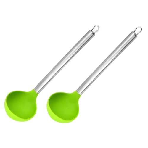 SOLUSTRE 2 Stück Silikon Suppenkelle mit Edelstahlgriff Hitzebeständig Langlebig Komfortabler Griff Wiederverwendbare Küchenutensilien für Kochen und Servieren zu Hause Grün SOLUSTRE 2 Stück Silikon Suppenkelle mit Edelstahlgriff Hitzebeständig Langlebig Komfortabler Griff Wiederverwendbare Küchenutensilien für Kochen und Servieren zu Hause Grün von SOLUSTRE