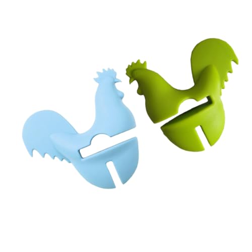SOLUSTRE 2 Stück Silikon Topfclip in Lustiger Tierform Rutschfester Hitzebeständiger Überlaufschutz für Kochutensilien Anti verbrühender Küchenhalter für Töpfe Praktische Zufällige Farbe von SOLUSTRE