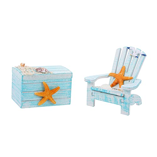 SOLUSTRE 2 Stück Strandkorb-Set Mini-Stuhl-Modell-Ornament Strandstuhldekoration Küstendekor Mini-strandkorb-Ornament Stranddekoration Für Zu Hause Zubehör Klein Bambus von SOLUSTRE
