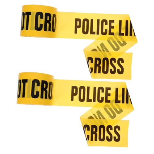 SOLUSTRE 2 Stück Teiliges Absperrband Gelb schwarz nicht Klebend Robustes Warnband für Sicherheitsmarkierung Partydekoration Baustellenabsperrung Sichtbar Vielseitig Einsetzbar von SOLUSTRE