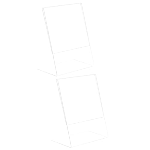 SOLUSTRE 2 Stück Teiliges Acryl Tischaufsteller Transparentes Karten Display Ständer mit Stabilem Sockel für Fotos Qr Codes und Dokumente Geeignet für Büro Restaurant Zuhause und von SOLUSTRE