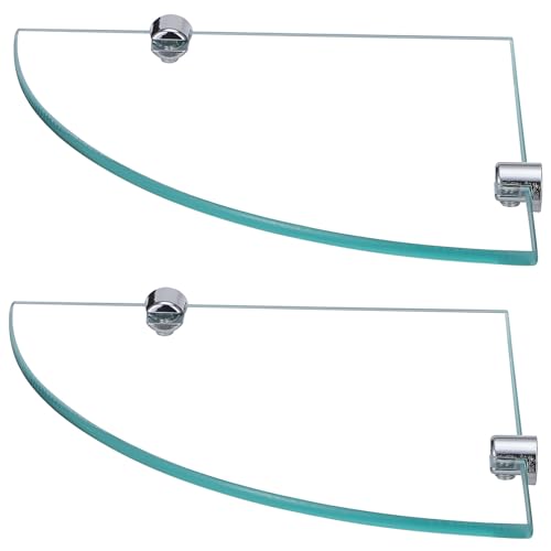 SOLUSTRE 2 Stück Teiliges Badezimmer Eckregal aus Dreieckiges Wandmontage Badregal Platzsparender Aufbewahrungshalter für Dusche und Kosmetik Modernes Design Rostfrei Einfache von SOLUSTRE