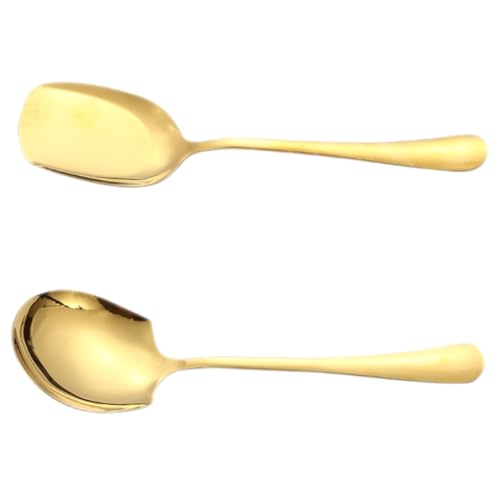 SOLUSTRE 2 Stück Teiliges Edelstahl Servierlöffel und Schaufel Lange Griffe Tiefe Schöpflöffel für Buffet Portionierung Familienfeiern Hotels und Partys Spülmaschinenfest Goldfarben SOLUSTRE 2 Stück Teiliges Edelstahl Servierlöffel und Schaufel Lange Griffe Tiefe Schöpflöffel für Buffet Portionierung Familienfeiern Hotels und Partys Spülmaschinenfest Goldfarben von SOLUSTRE