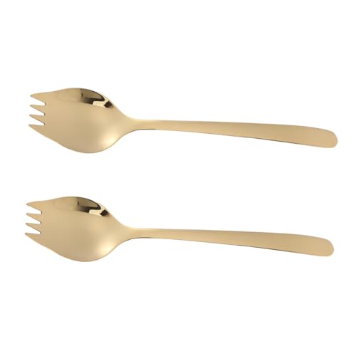 SOLUSTRE 2 Stück Teiliges Edelstahl Spork Multifunktionale Gabel-löffel-kombination Spülmaschinenfest für Salate Nudeln Pasta Leichtes Outdoor-besteck für Camping und Küche Goldfarben SOLUSTRE 2 Stück Teiliges Edelstahl Spork Multifunktionale Gabel-löffel-kombination Spülmaschinenfest für Salate Nudeln Pasta Leichtes Outdoor-besteck für Camping und Küche Goldfarben von SOLUSTRE