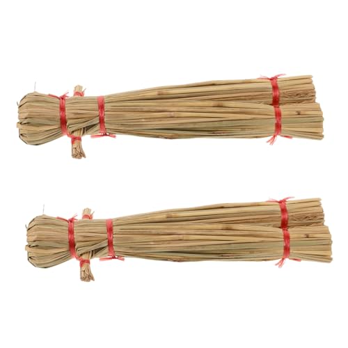SOLUSTRE 2 Stück Teiliges Erntedankfest Vogelscheuchen-dekor Wetterfeste Halloween Gartendeko aus Stroh Herbstliche Handwerksfigur für Innen Außen Grünes Bauernhof-Accessoire für Rasen von SOLUSTRE