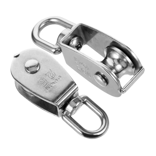 SOLUSTRE 2 Stück Teiliges Stahlseil Umlenkrollen mit Tragkraft Hochbelastbar Laufrolle Seilrolle für Zugarbeiten Baustelle Lagerbetrieb SOLUSTRE 2 Stück Teiliges Stahlseil Umlenkrollen mit Tragkraft Hochbelastbar Laufrolle Seilrolle für Zugarbeiten Baustelle Lagerbetrieb von SOLUSTRE