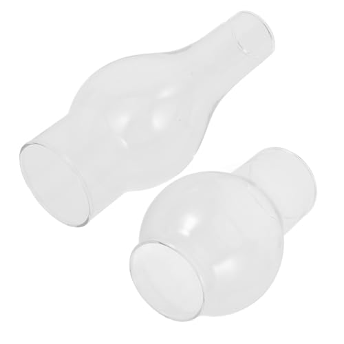 SOLUSTRE 2 Stück Teiliges Vintage Öllampen Ersatzlampenschirm Klarer Winddichter Petroleumlampe Lampenschirm aus Robustem Klassische Beleuchtung für Innenräume Notfall und Dekoration von SOLUSTRE