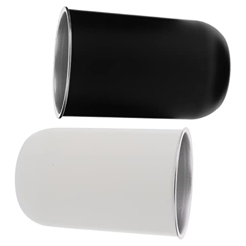 SOLUSTRE 2 Stück Unzerbrechliche Mundspülbecher Zahnbürstenhalter Becher mit Doppelwand Leicht Platzsparend für Badezimmer und Reisen Schwarz und Weiß von SOLUSTRE