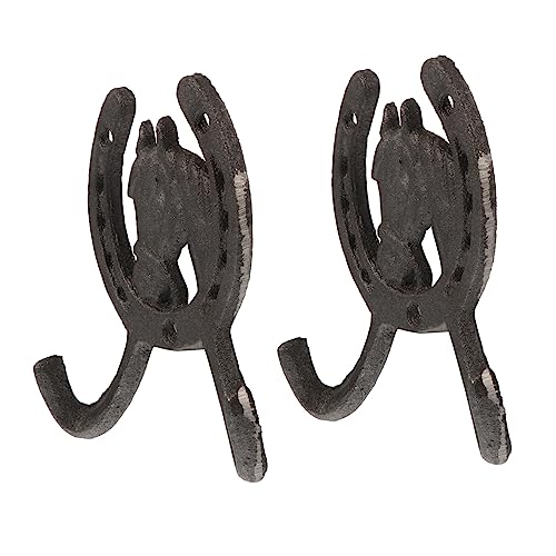 SOLUSTRE 2 Stück Vintage Garderobenhaken aus Schmiedeeisen Pferdekopf Haken Teiliges Wanddekor Stabile Retro Garderobe Kleiderhaken für Schlüssel Mäntel Handtücher Landhausstil SOLUSTRE 2 Stück Vintage Garderobenhaken aus Schmiedeeisen Pferdekopf Haken Teiliges Wanddekor Stabile Retro Garderobe Kleiderhaken für Schlüssel Mäntel Handtücher Landhausstil von SOLUSTRE