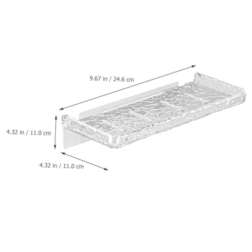 SOLUSTRE 2 Stück Wandmontage Aufbewahrungsregal Badezimmer ohne Bohren Transparenter Badablage Organizer mit Haftung Schwebendes Regal für Shampoo Kosmetik und Küchenutensilien von SOLUSTRE