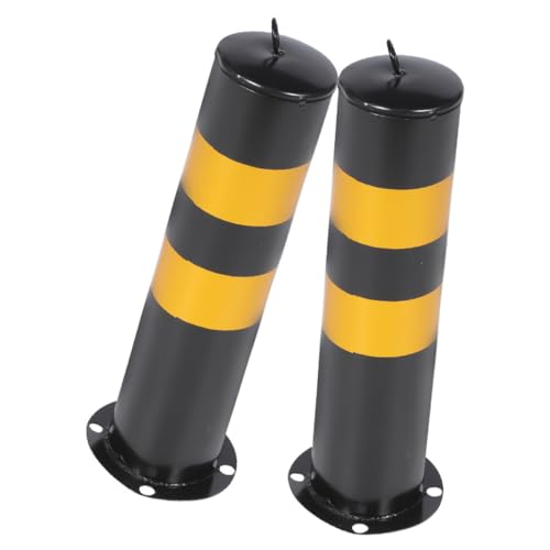 SOLUSTRE 2 Stück Warnsäule aus Edelstahl Hohe Sicherheitsabsperrung für Einfahrten und Parkplätze Robuste Verkehrssäule zur Festen Bodenmontage Witterungsbeständig und Langlebig von SOLUSTRE