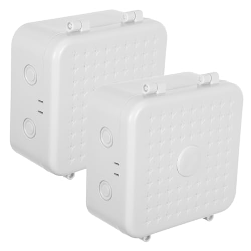 SOLUSTRE 2 Stück Wetterfeste Kunststoffbox zur Ordentlichen Aufbewahrung und Schutz von Stromkabeln und Videoanschlüssen Einsetzbar für Innen Außenbereiche von SOLUSTRE