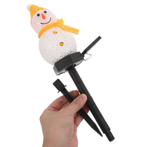SOLUSTRE 2 Stücke LED Solarleuchten Schneemann Figur Solar Gartenstecker Weihnachten Beleuchtet Beleuchtung Garten Solarlampen Weihnachtsdeko Lampe für Außen Outdoor Rasen Terrassen Deko(Zufällig) von SOLUSTRE
