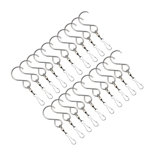 SOLUSTRE Drehhaken S-Haken Clips 20 Stück Spiralhaken für Terrassen Garten Windspiele Rostfrei Drehbar Robust für Blumentöpfe und Vogelhäuschen von SOLUSTRE