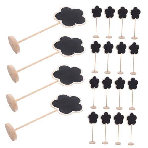 SOLUSTRE 20 Stück Teiliges Mini Kreidetafel mit Ständer Blütenform Stehendes Nachrichtenschild aus Löschbare Tafeln für Tischnummern Buffet preisschilder Küchen Partydekoration von SOLUSTRE