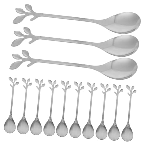 SOLUSTRE 20 Stück Teiliges Set Silberne Mini Löffel aus mit Blattmuster für Kaffee Tee Snacks Partys und Cocktails Elegantes und Langlebiges Küchenzubehör SOLUSTRE 20 Stück Teiliges Set Silberne Mini Löffel aus mit Blattmuster für Kaffee Tee Snacks Partys und Cocktails Elegantes und Langlebiges Küchenzubehör von SOLUSTRE