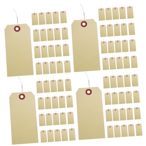 SOLUSTRE 200 STK Versandaufkleber Leere Manila-versandetiketten Verpackungsetiketten Manila-Tags Leere Tags Eisendraht von SOLUSTRE