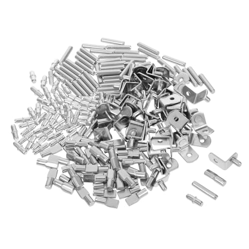 SOLUSTRE 200 Stück Regale Schrankstifte Für Regalnägel Für Küchenschränke Regalhalterstifte Regalstift Regalhaken Aus Metall Schrank Clips Regalstützen Silver Rostfreier Stahl von SOLUSTRE